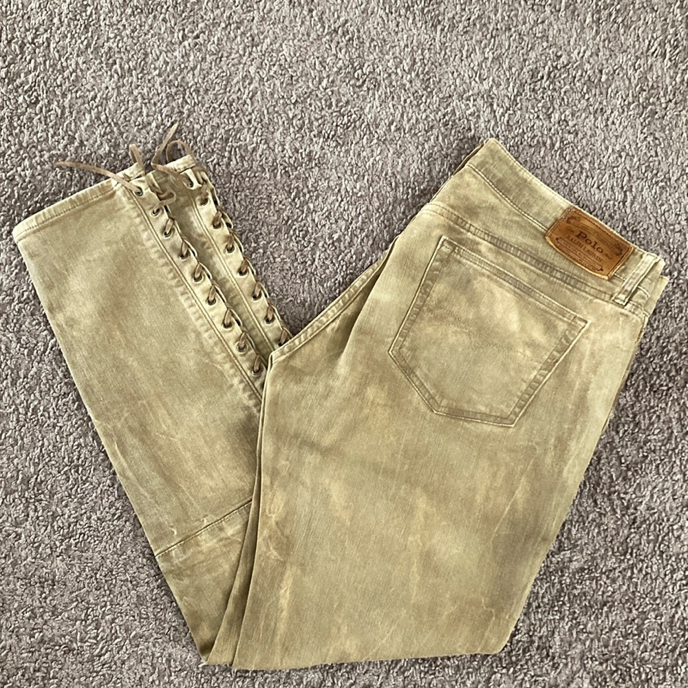 RALPH LAUREN POLO Tompkins Skinny Jeans Size 30 Golden Rust Tan Brown